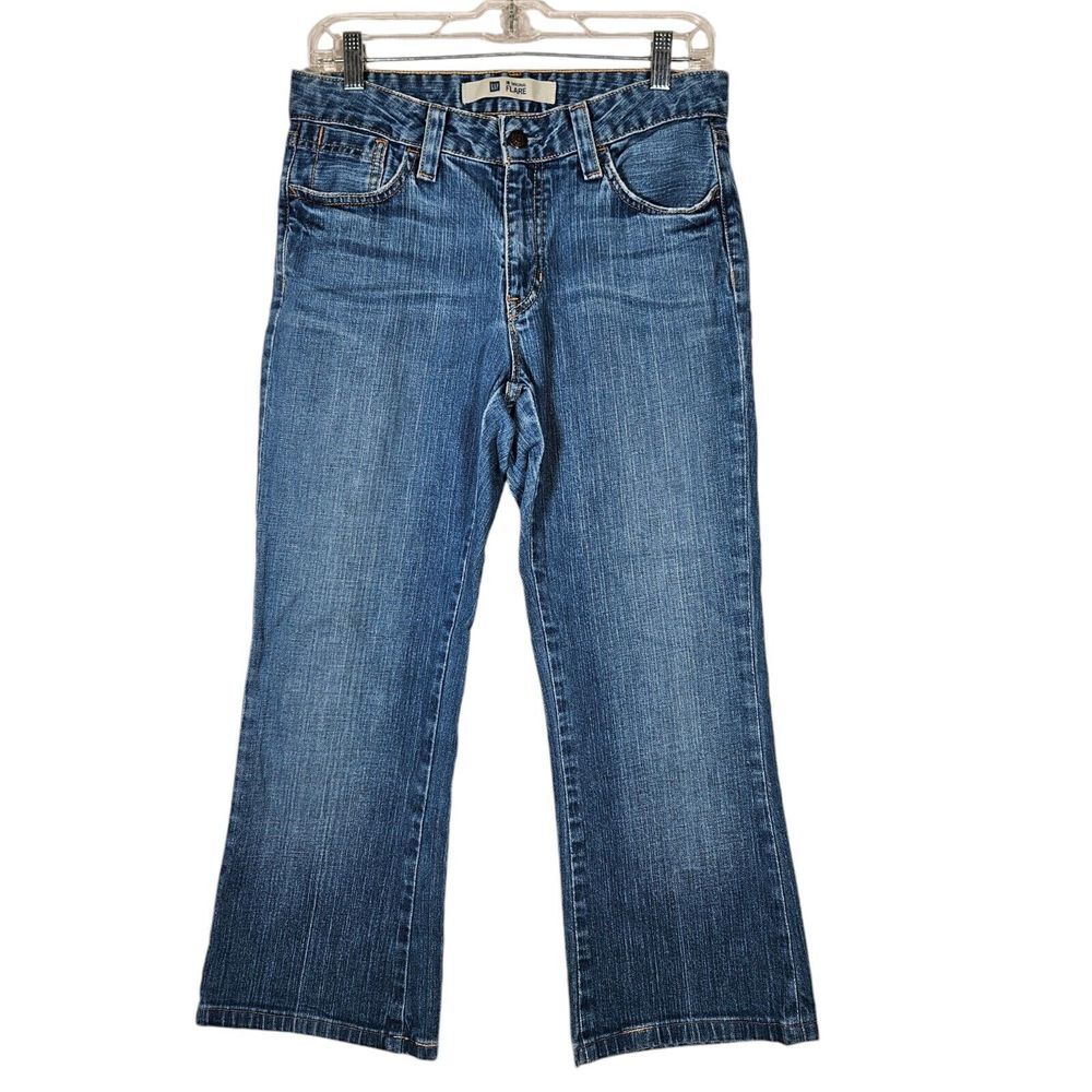 Gap Vintage Dark Wash Mid Rise Flare Size 8 R Regular Zip Fly Pockets Y2K Casual